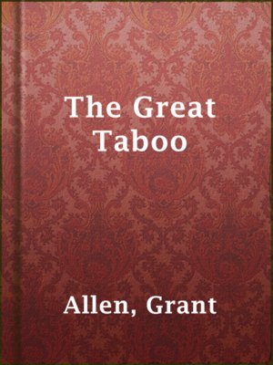 The Great Taboo - ebook